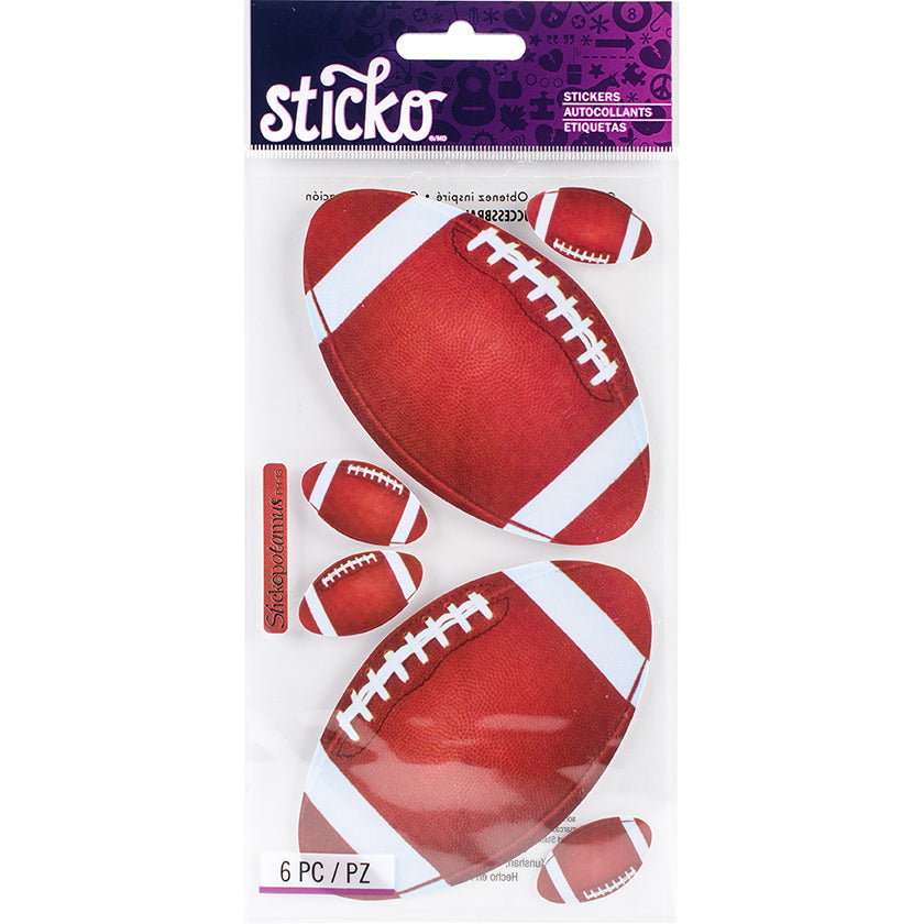 Sticko Stickers - Footballs, 6pcs
