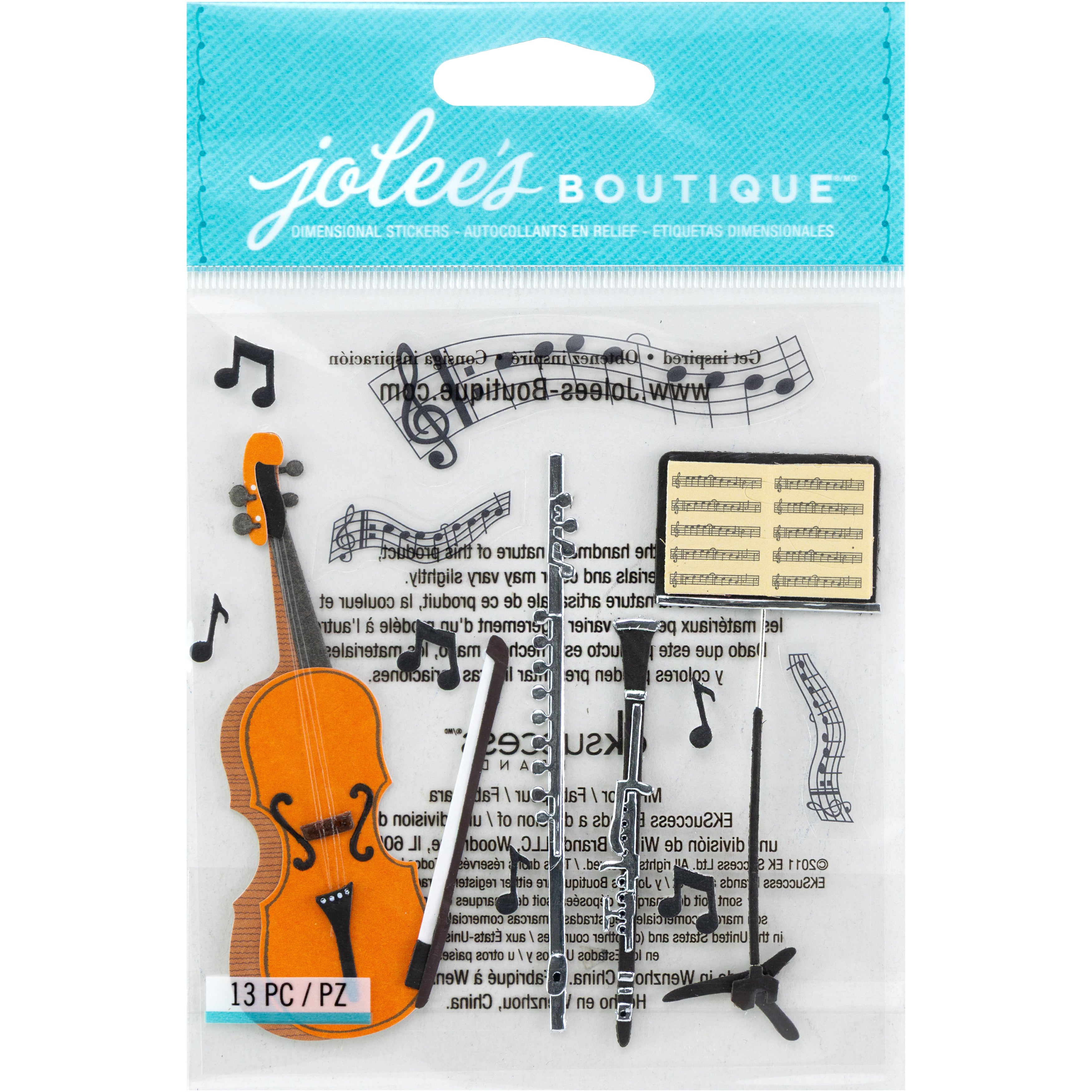 Jolee's Boutique Musical Trio Dimensional Sticker Set