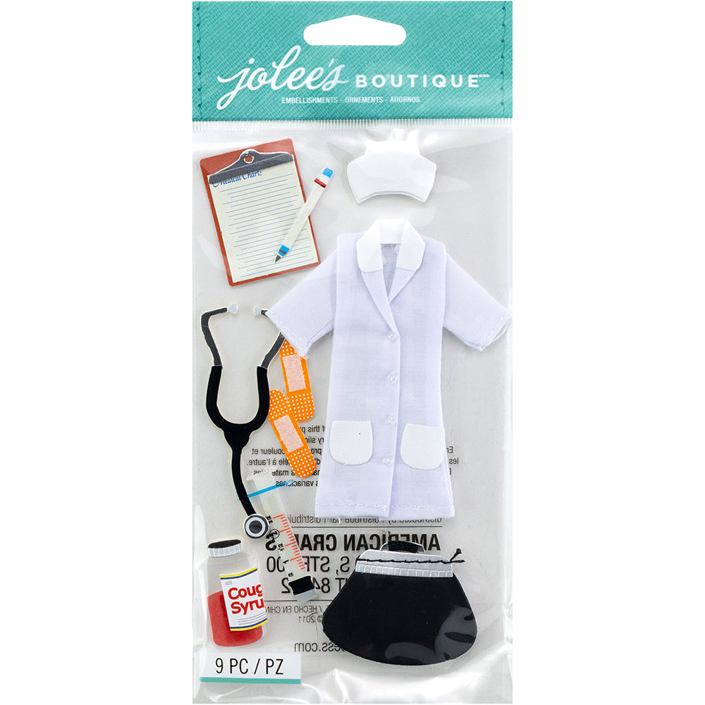 Jolee's Boutique Le Grande Dimensional Stickers - Nurse, 9pcs