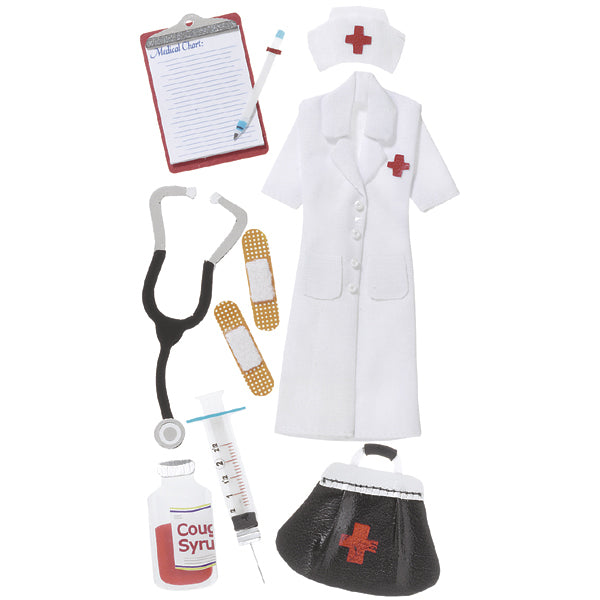Jolee's Boutique Le Grande Dimensional Stickers - Nurse, 9pcs