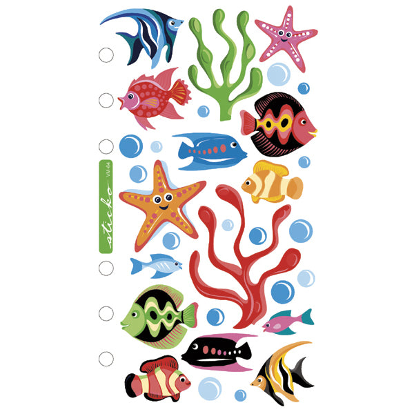 Sticko Vellum Stickers - Tropical Fish, 31pcs
