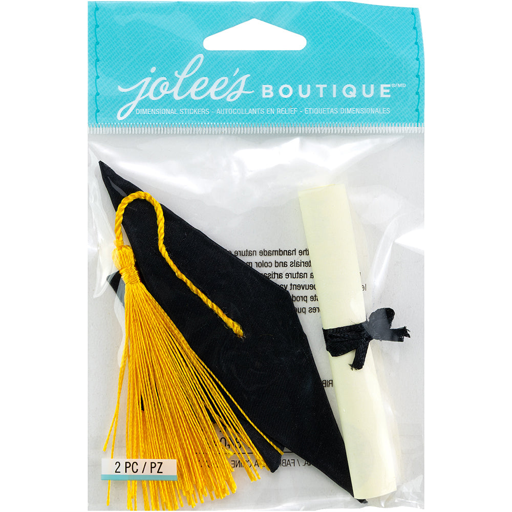 Jolee's Boutique By You Dimensional Stickers - Large Cap & Scroll, 2pcs