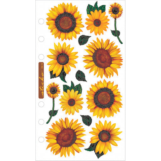 Sticko Vellum Stickers - Sunflowers, 13pcs