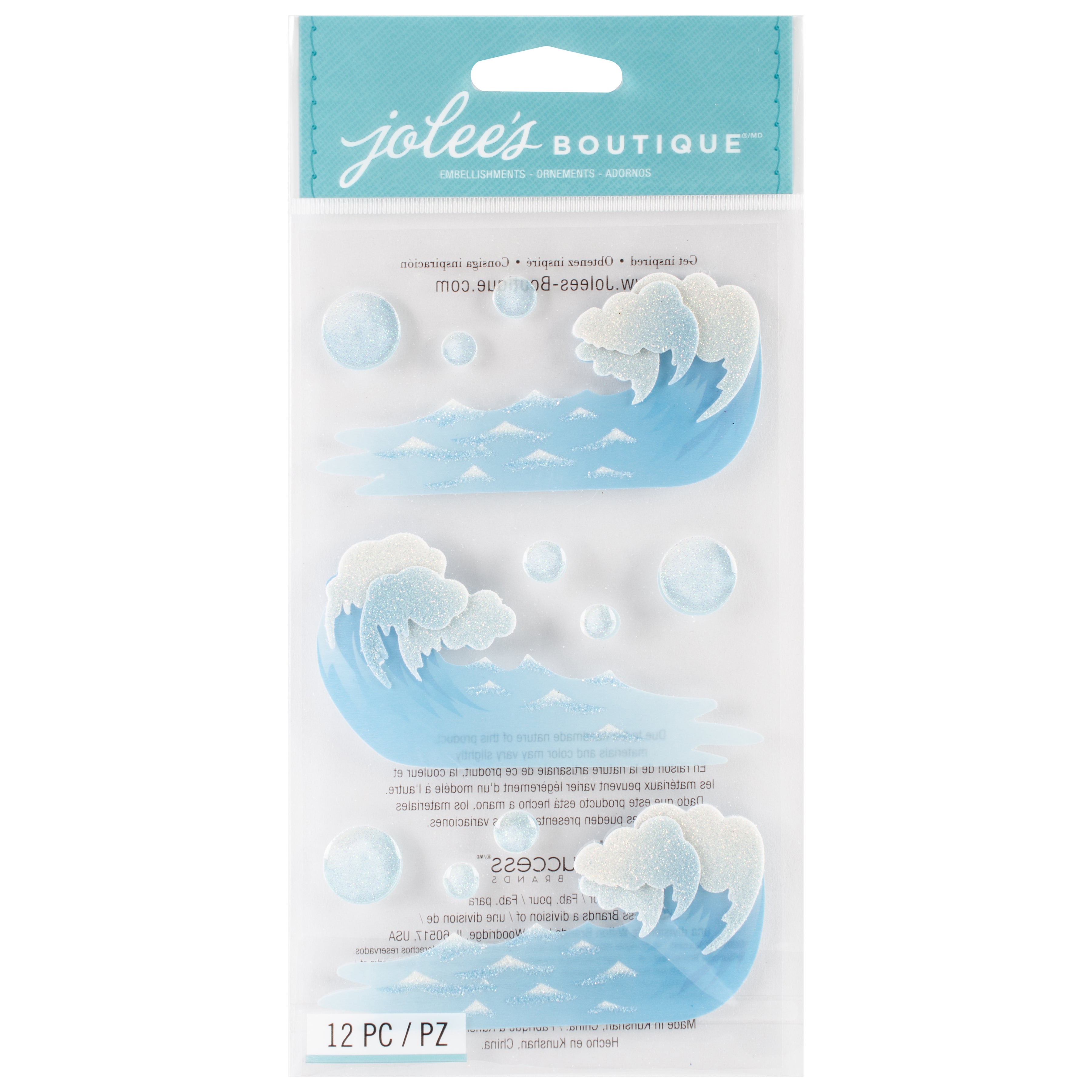 Jolee's Boutique Vellum Stickers - Waves, 12pcs
