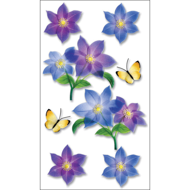 Jolee's Boutique Vellum Stickers - Purple Flowers, 8pcs