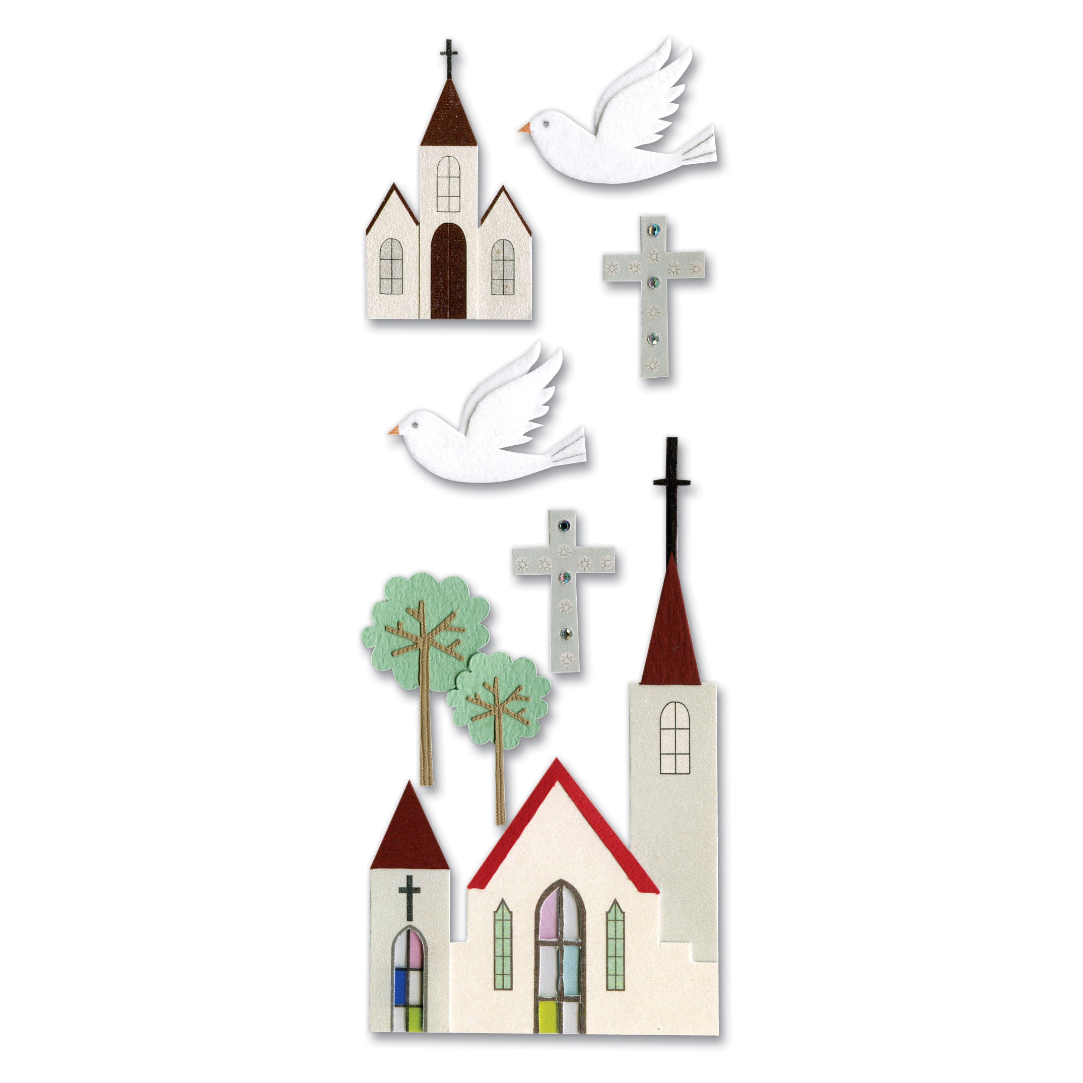 Jolee's Boutique Dimensional Stickers - Church, 7pcs