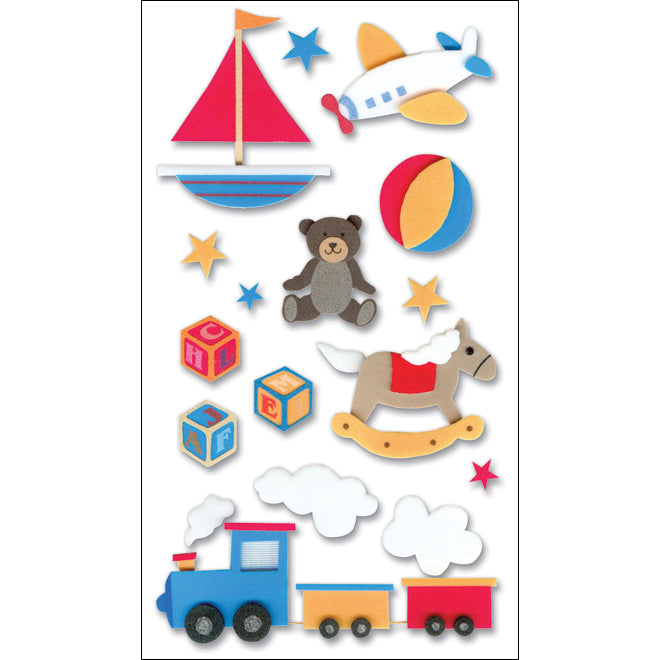 Jolee's Boutique Stickers - Baby Toys, 17pcs