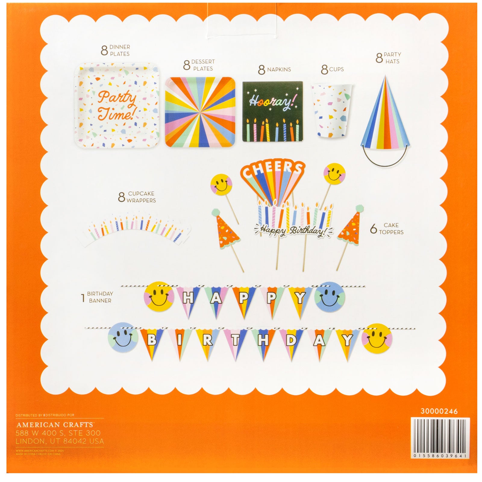 Back of packaging for AC Sweetshop Party Like A Rainbow Party in a Box