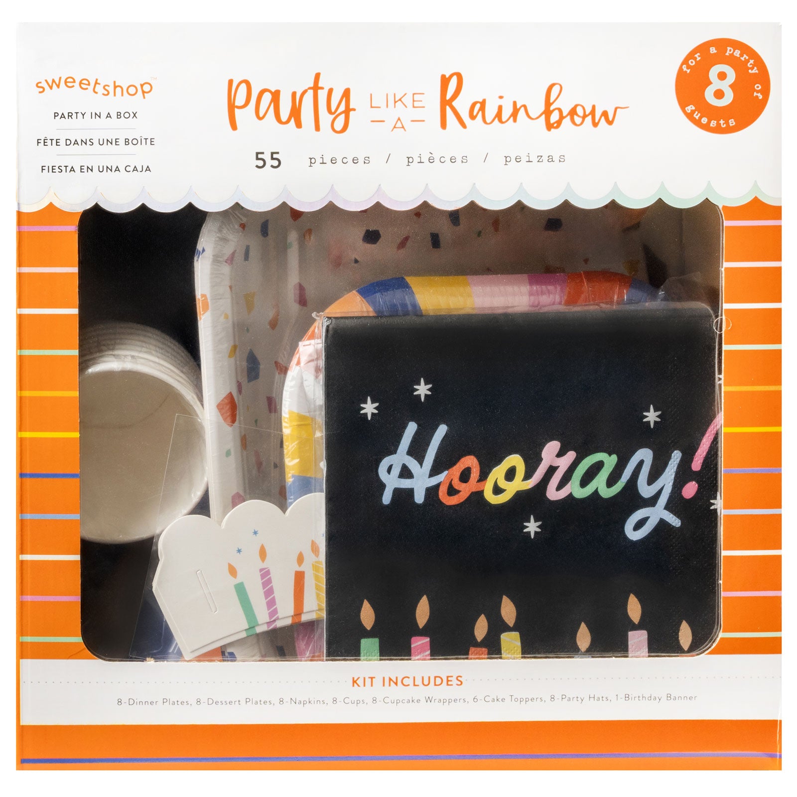 Front of packaging for AC Sweetshop Party Like A Rainbow Party in a Box