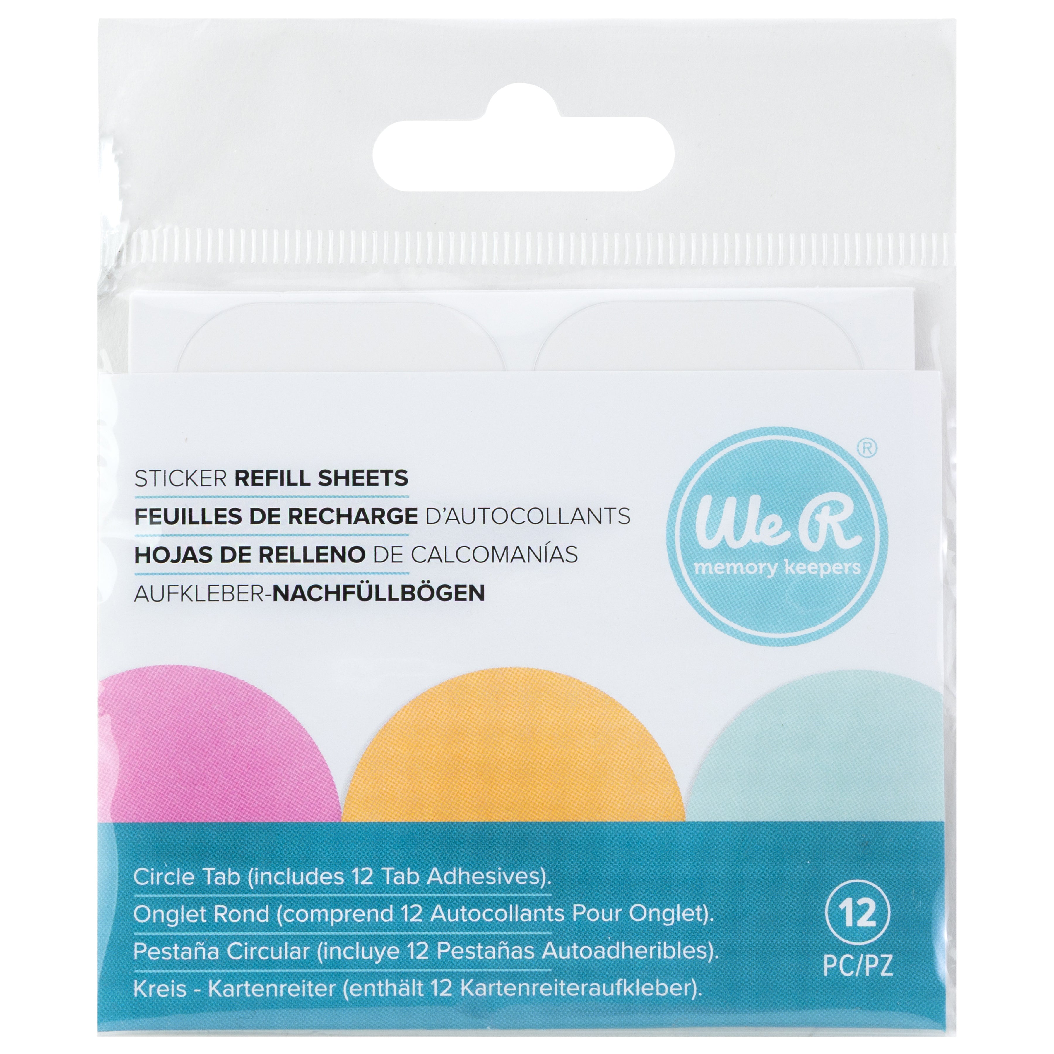 We R 1.5" File Tab Stickers - Circle Design, 12 pack