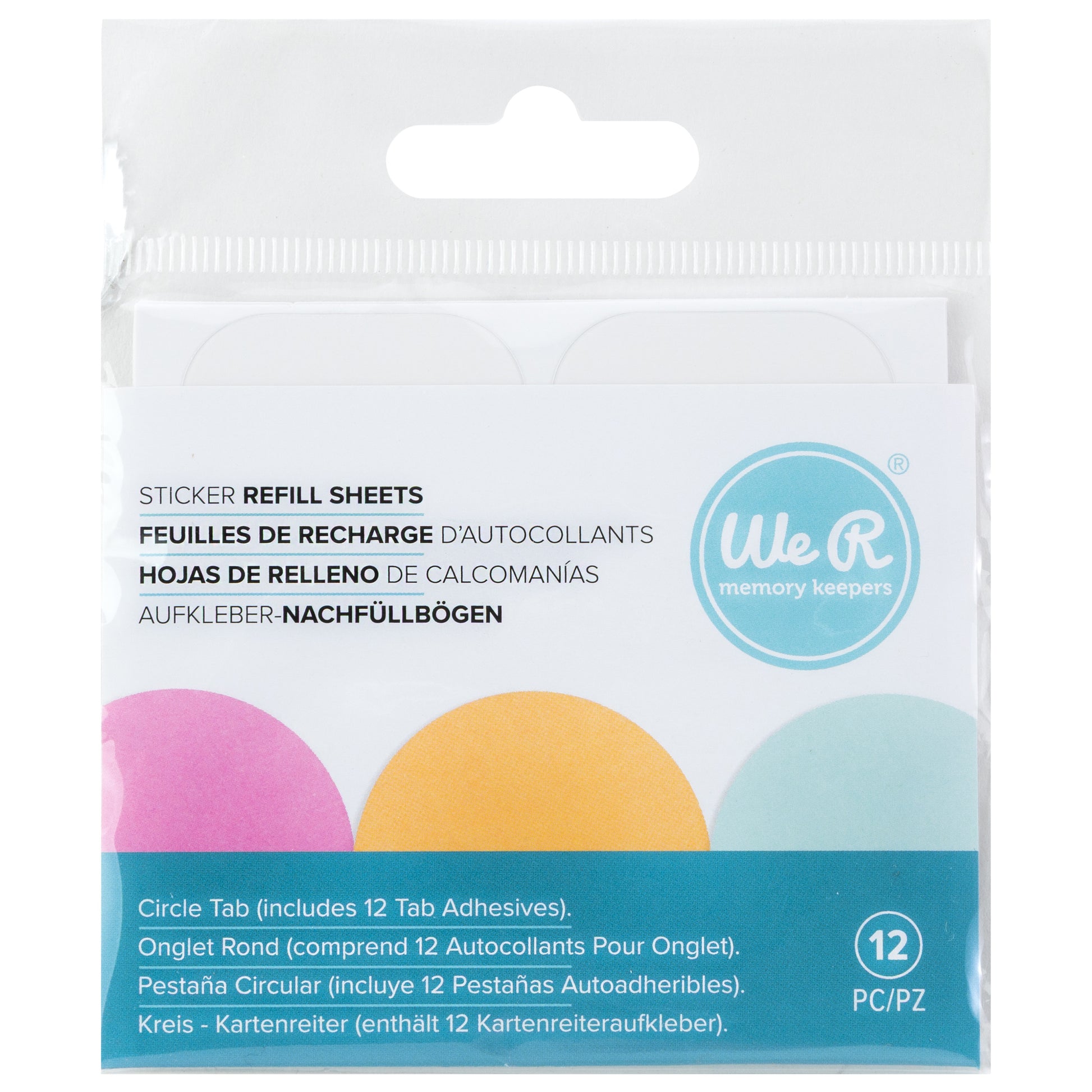 We R 1.5" File Tab Stickers - Circle Design, 12 pack