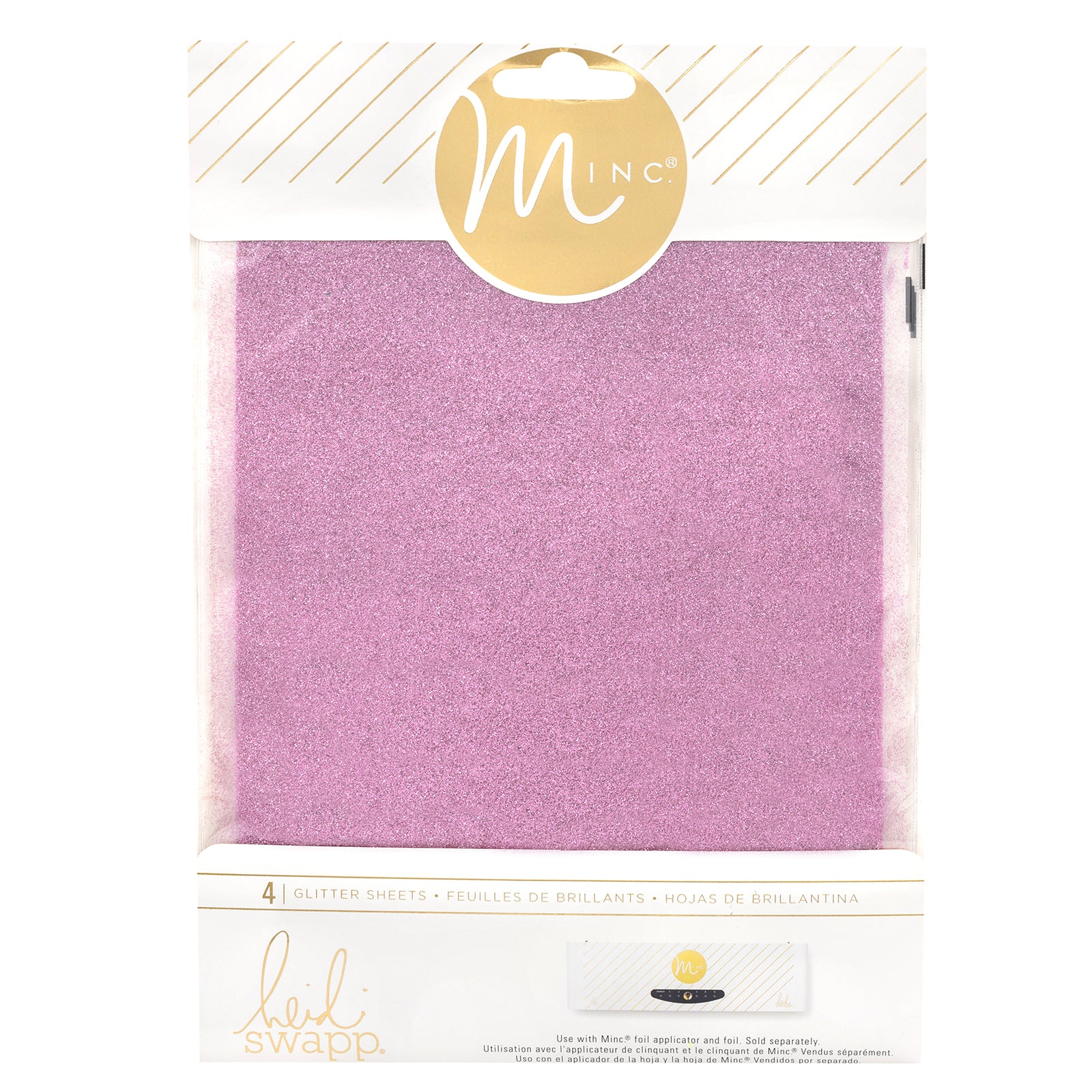 Heidi Swapp Minc Glitter Foil Sheets - 4 Pack - Pink in packaging