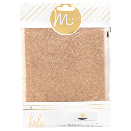 Heidi Swapp Minc Glitter Foil Sheets - 4 Pack - Rose Gold in packaging