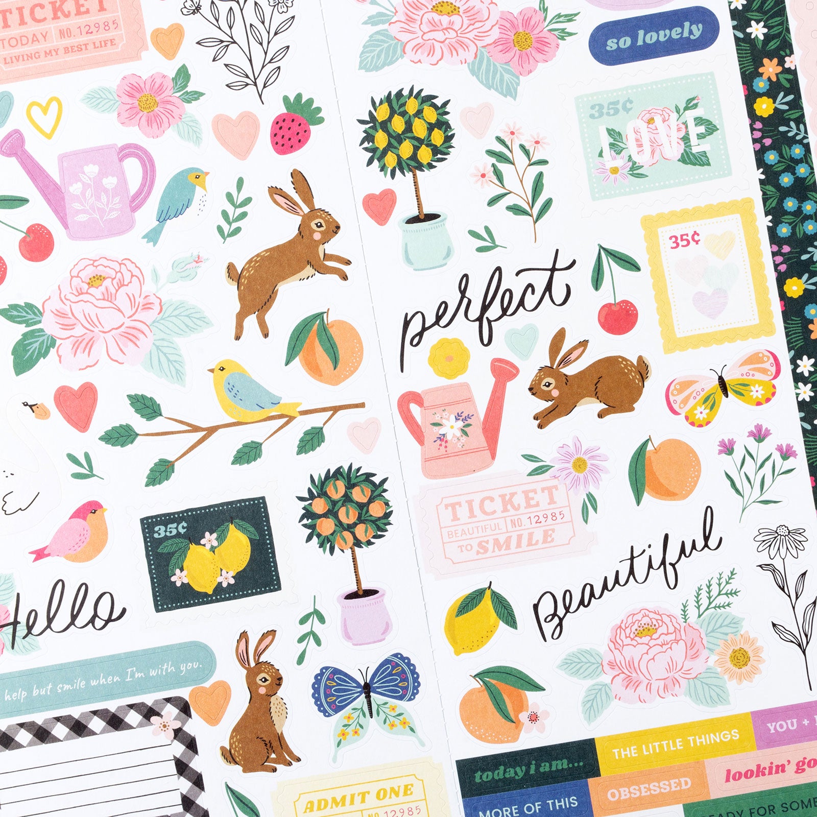 American Crafts Sketchbook Bea Valint 6 x 8 Sticker Book - 93 Piece