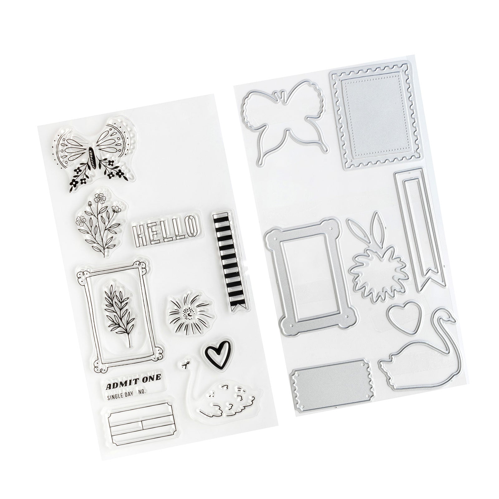 American Crafts Sketchbook Bea Valint Stamp and Die Set - 20 Piece