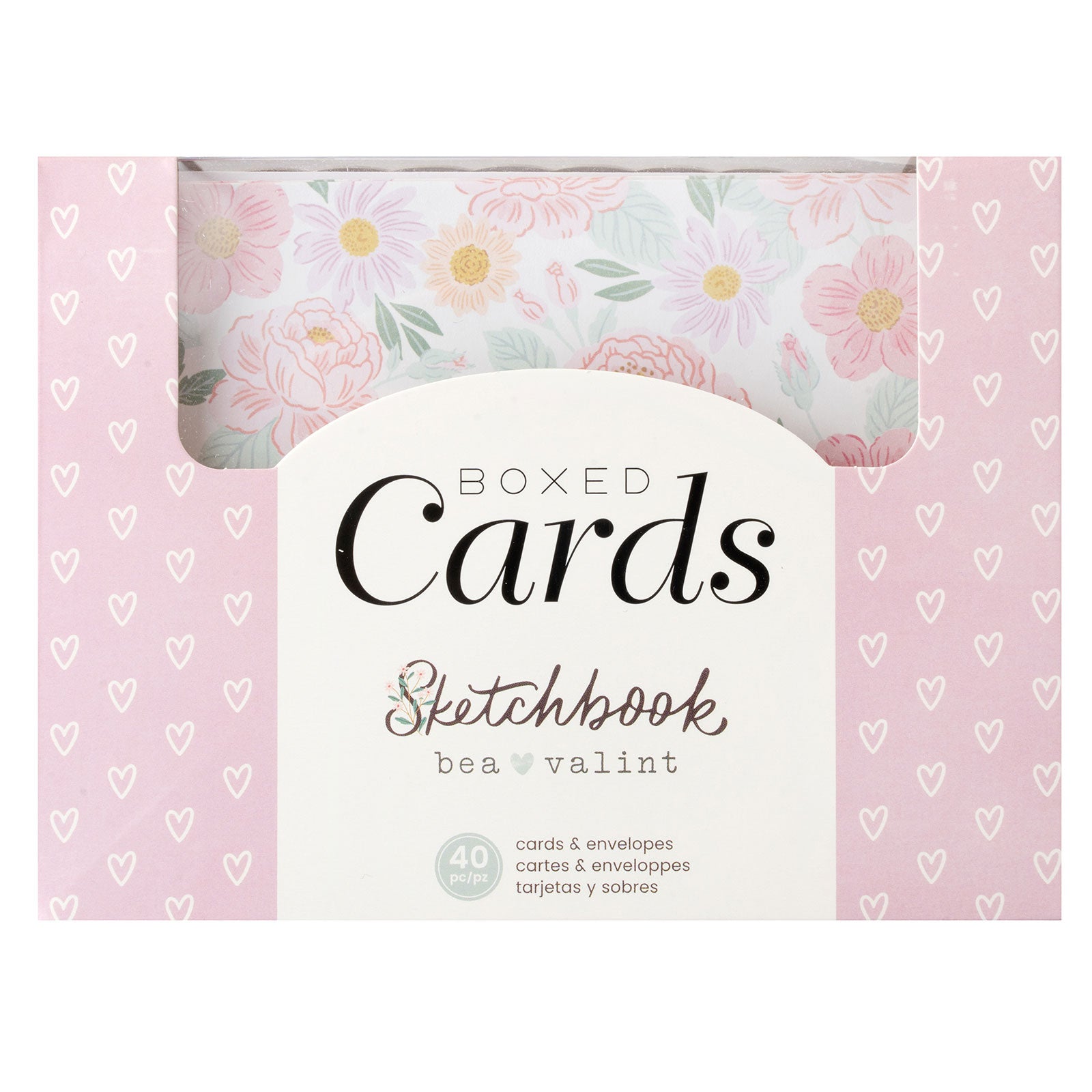 Front of packaging for American Crafts Sketchbook Bea Valint Boxed Cards - 40 Pack