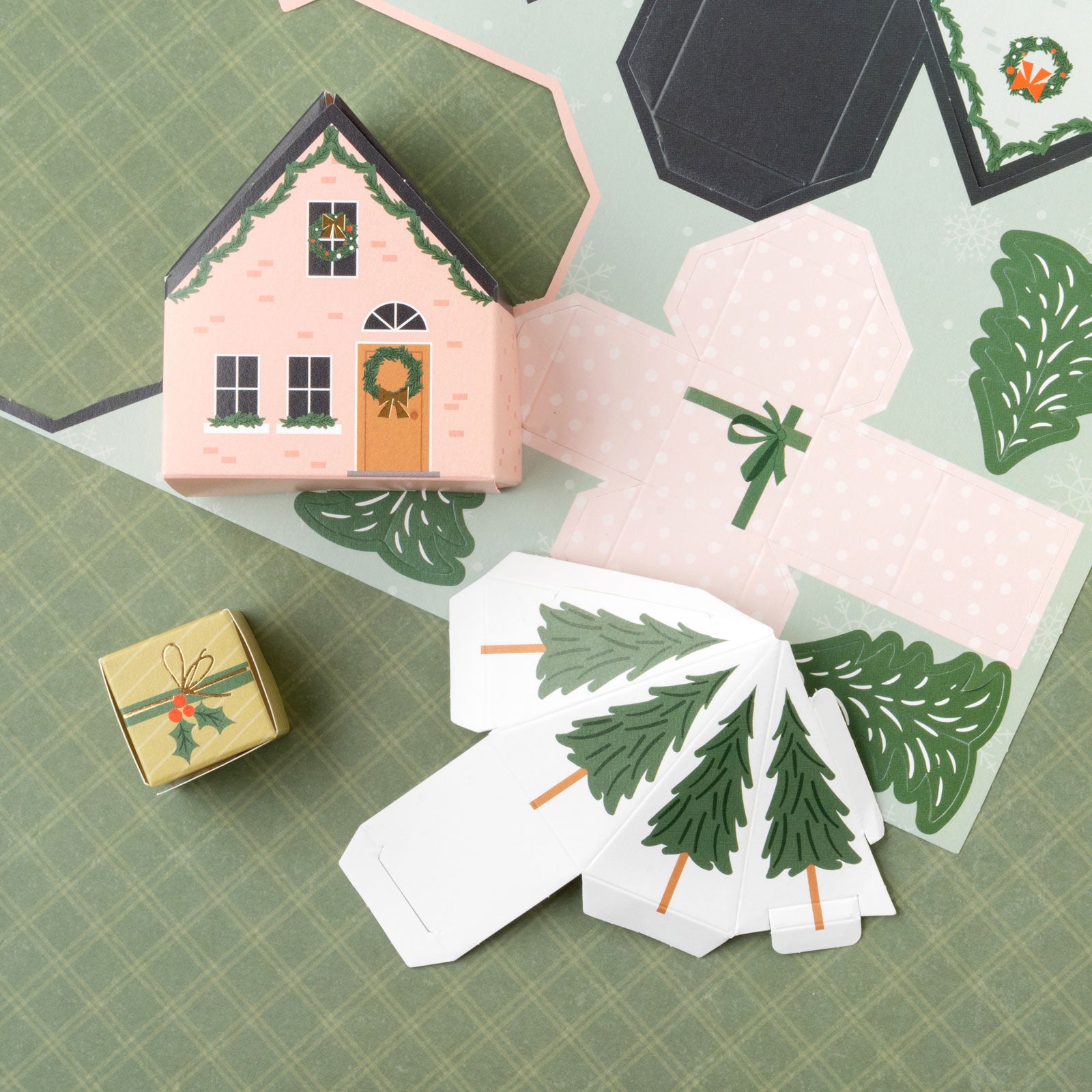 Kit Carta Scrapbooking Holly Jolly Collection – 16 Fogli 12x12 Pollici, Fronte/retro, Rosso E Verde, Con Adesivi, Senza Acidi