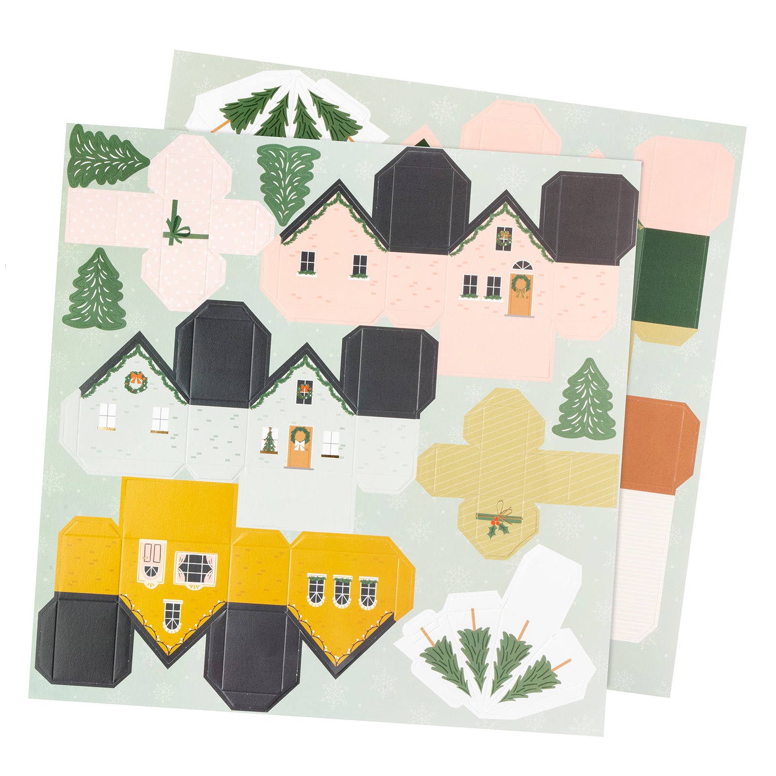 Crate Paper Holly Jolly Holiday Village 12 x 12 Cardstock Specialty Paper