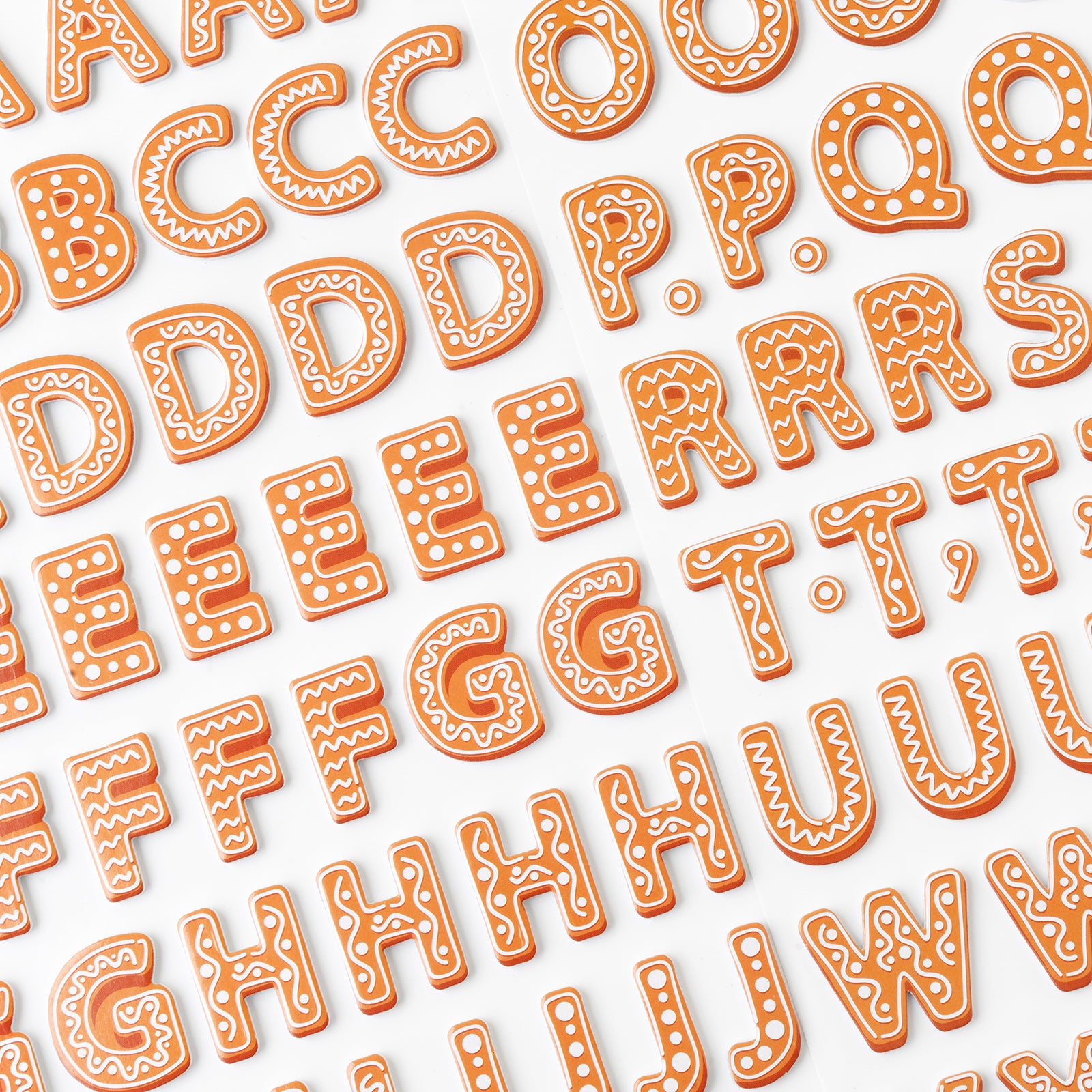 Crate Paper Holly Jolly Thickers Gingerbread Alphabet Stickers