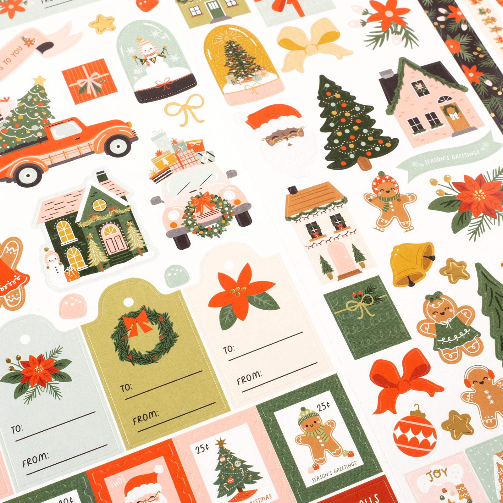 Crate Paper Holly Jolly Holiday Cardstock Stickers - 96 Pack