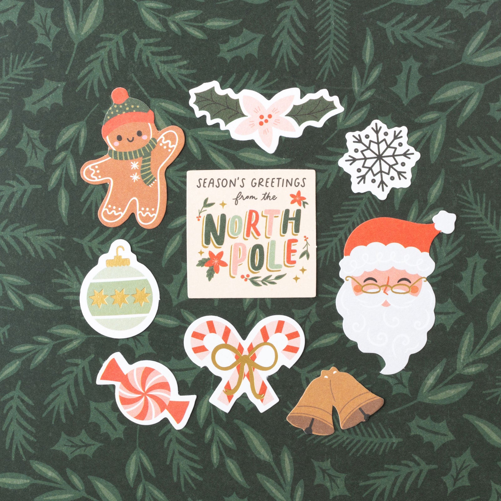 Crate Paper Holly Jolly Holiday Ephemera Set - 98 Pack