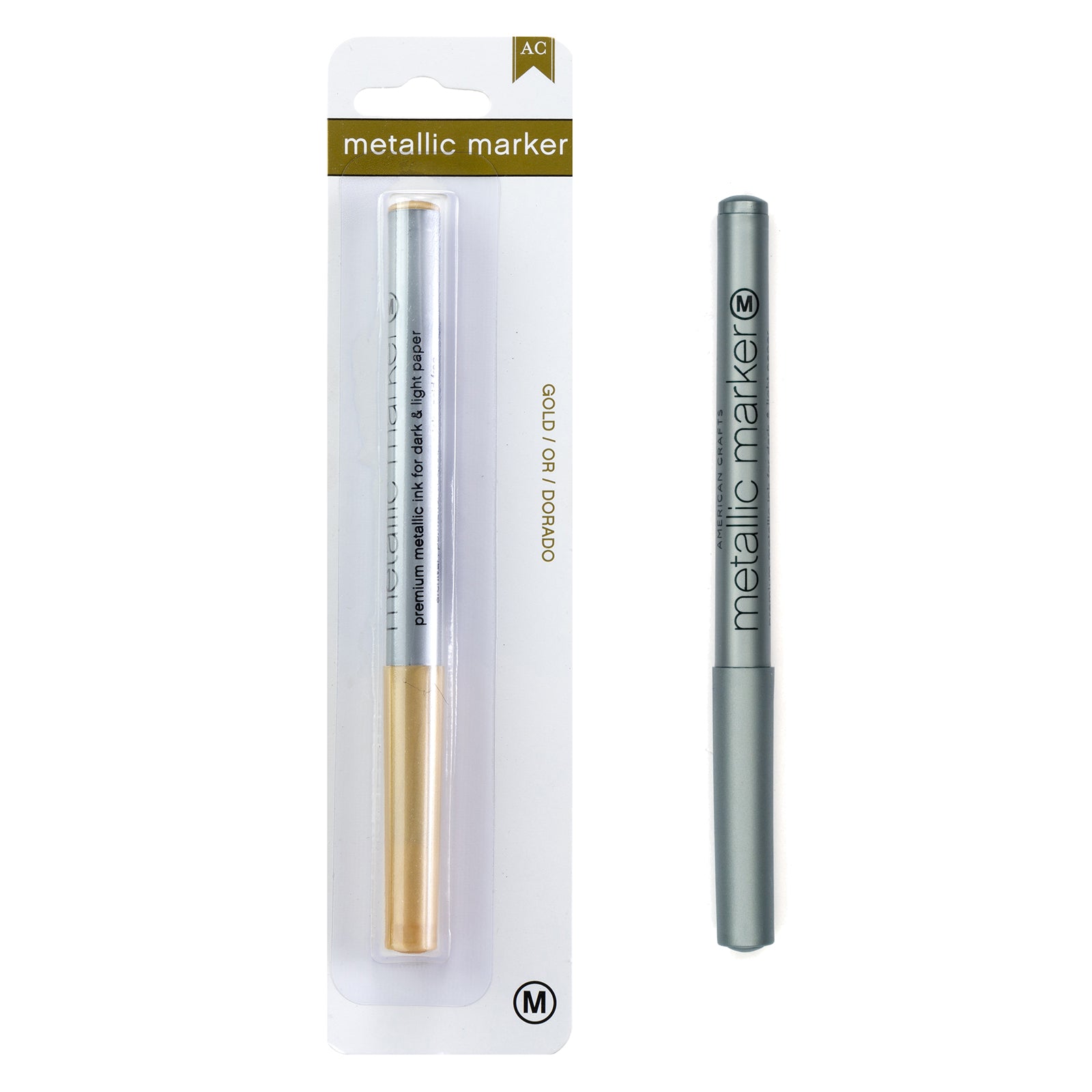 American Crafts Medium Point Metallic Marker - Gold or Silver