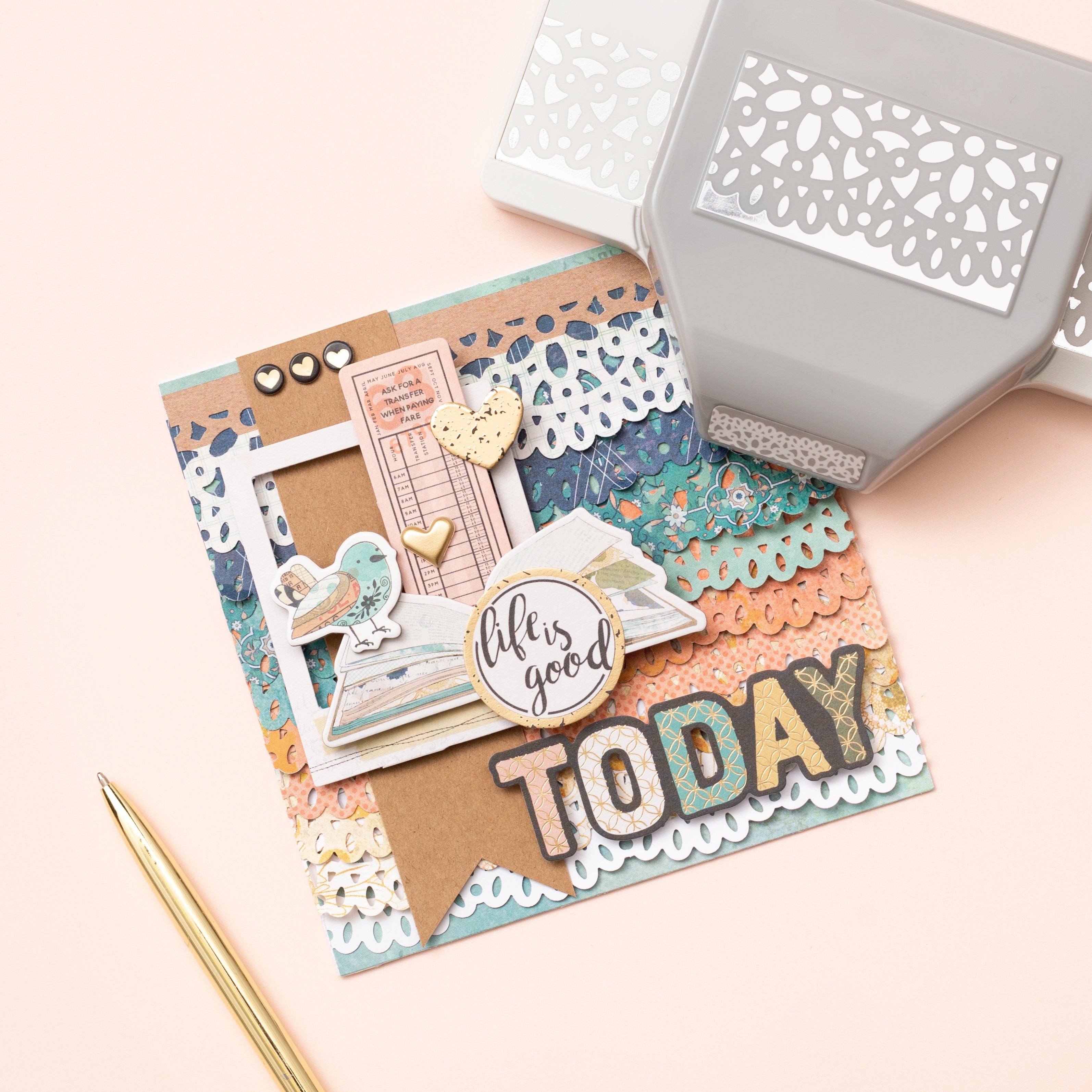 EK Success Large Edge Punch - Embroidery, 1.25" Wide