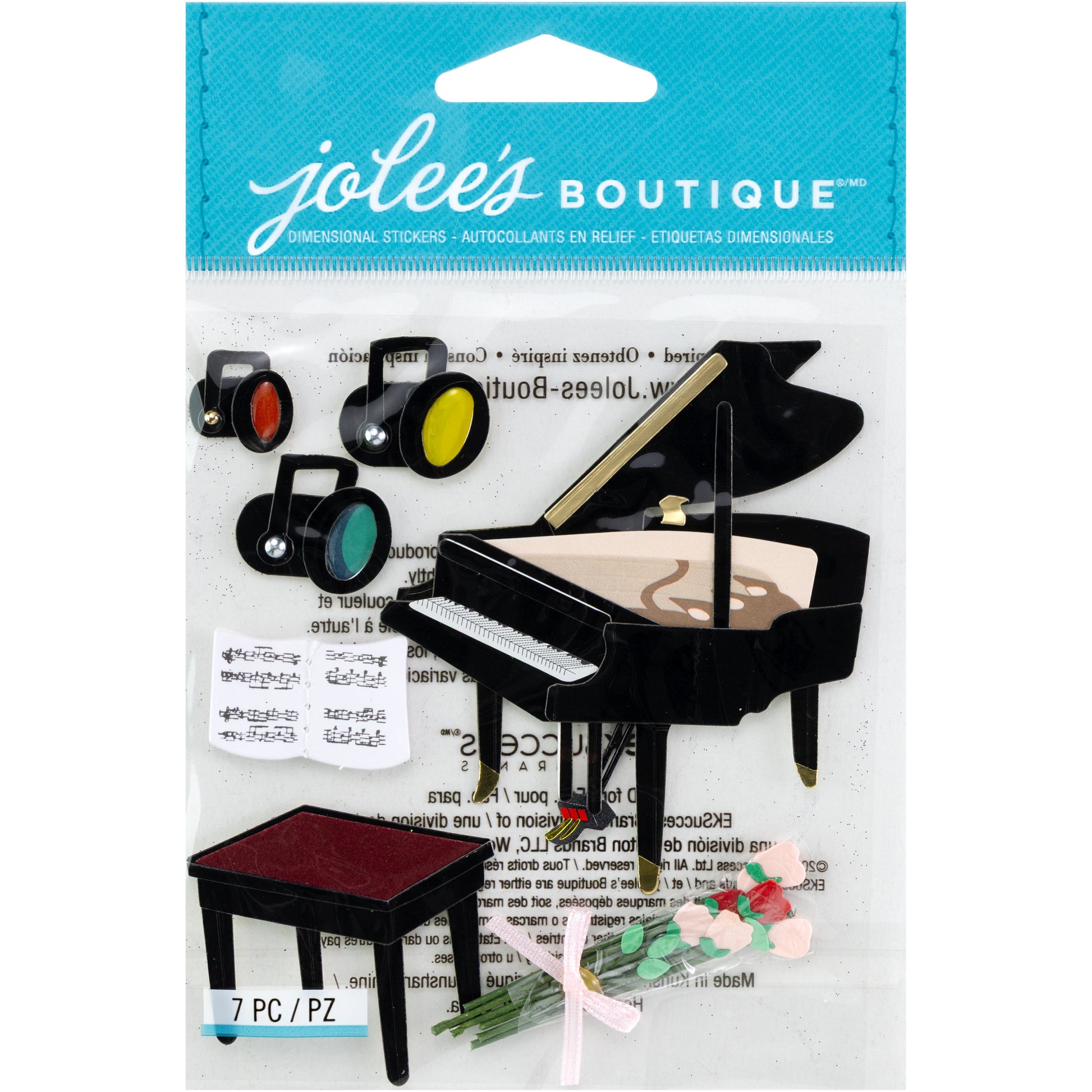 Jolee's Boutique Piano Recital Dimensional Sticker Set