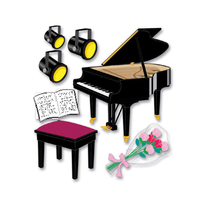 Jolee's Boutique Piano Recital Dimensional Sticker Set