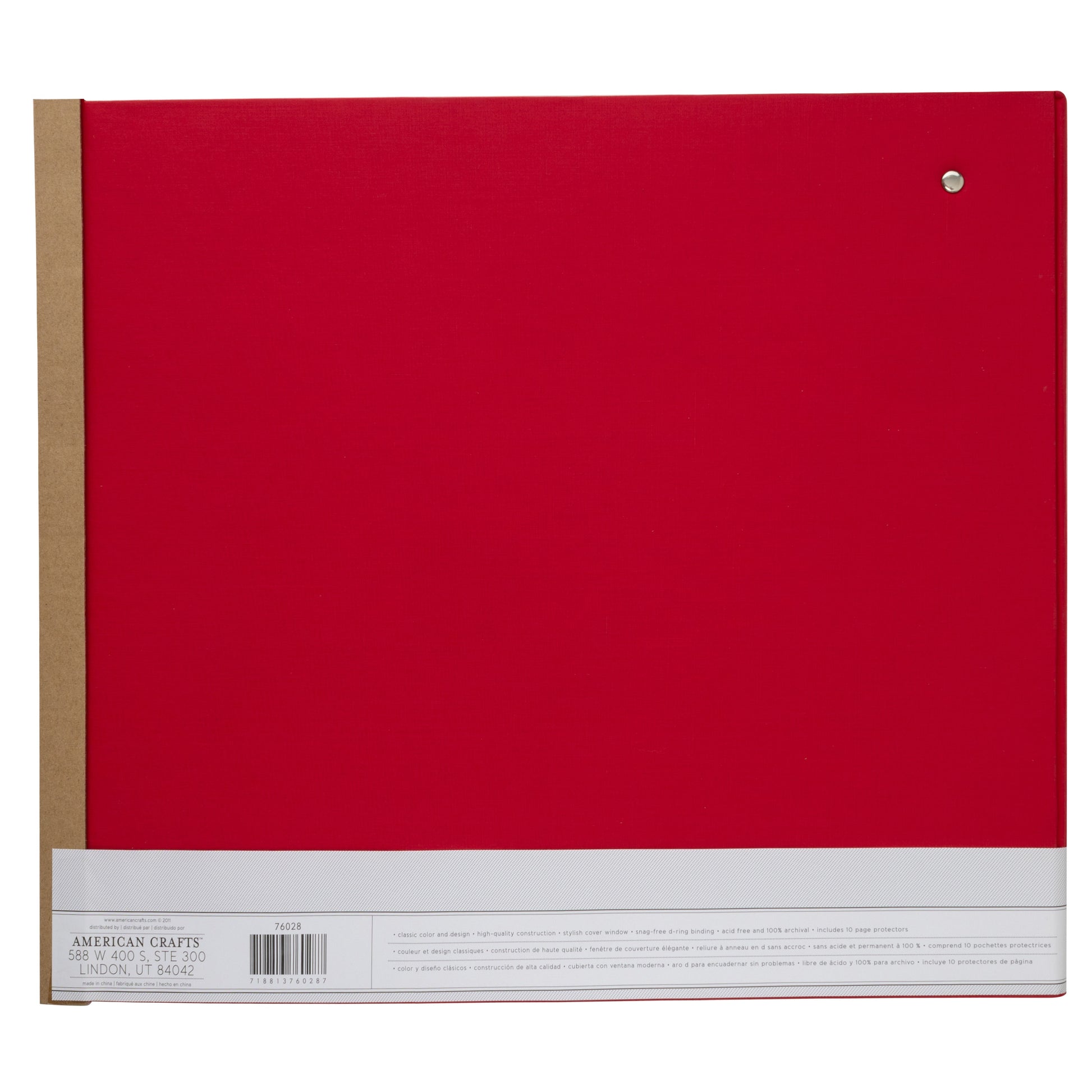 American Crafts 12x12" D-Ring Cloth Album with Window - Available in Multiple Styles