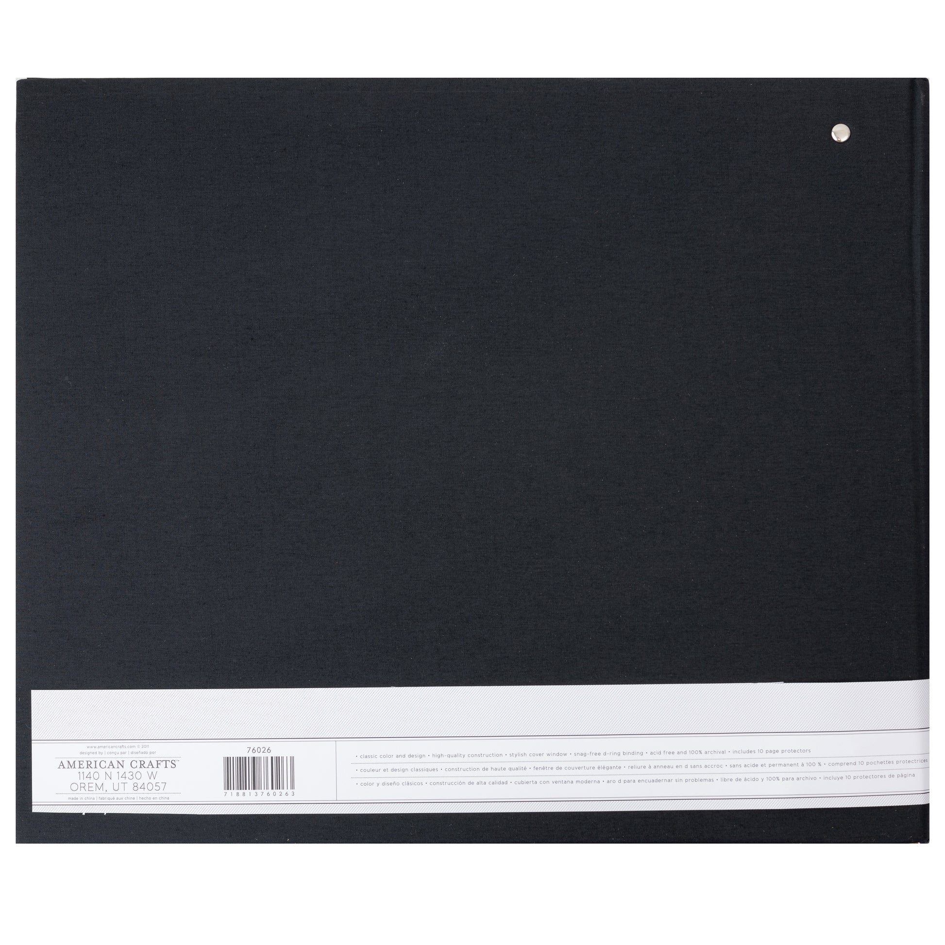 American Crafts 12x12" D-Ring Cloth Album with Window - Available in Multiple Styles