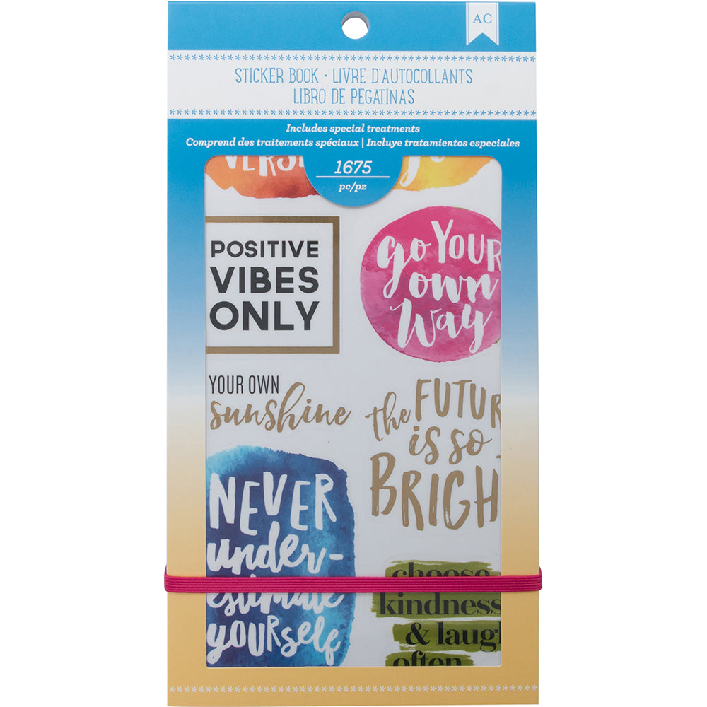 American Crafts Planner Stickers 12-Page Book 4.75"X9"-Inspirational Life