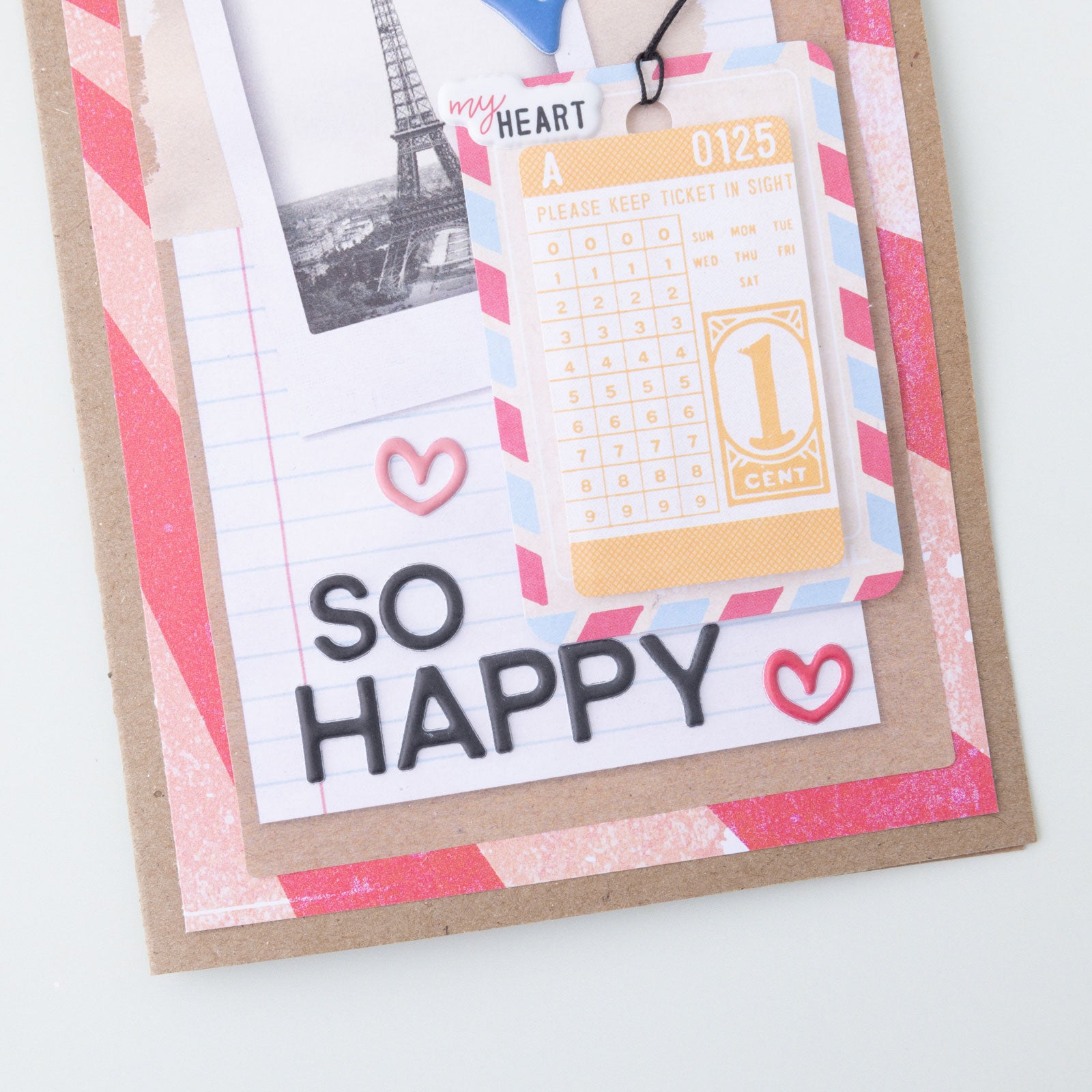 Close up of craft that used American Crafts Vicki Boutin Where to Next 6 x 8 Double-Sided Paper Pad - 36 Sheets to make