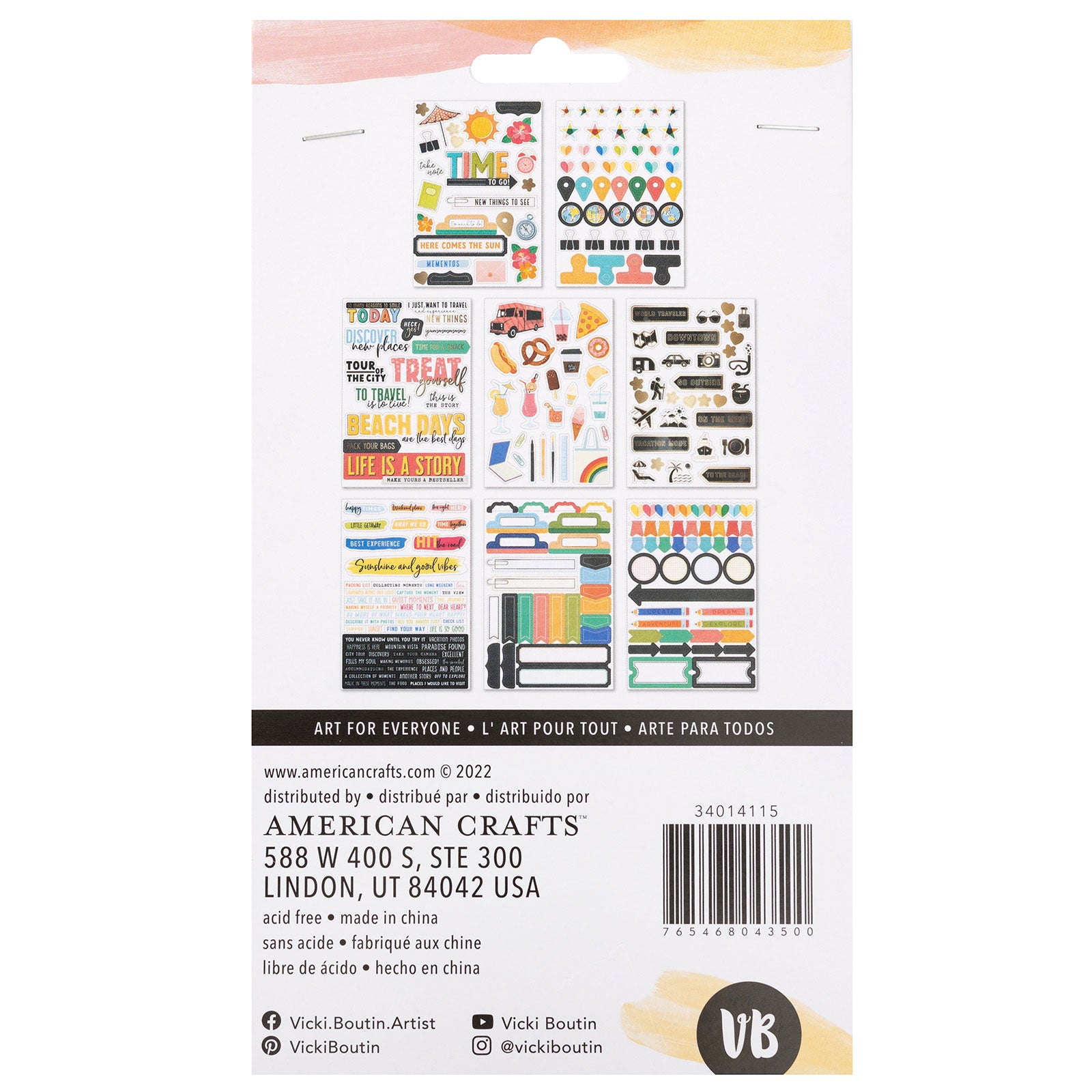 American Crafts Vicki Boutin Where to Next Sticker Book - 238 Piece