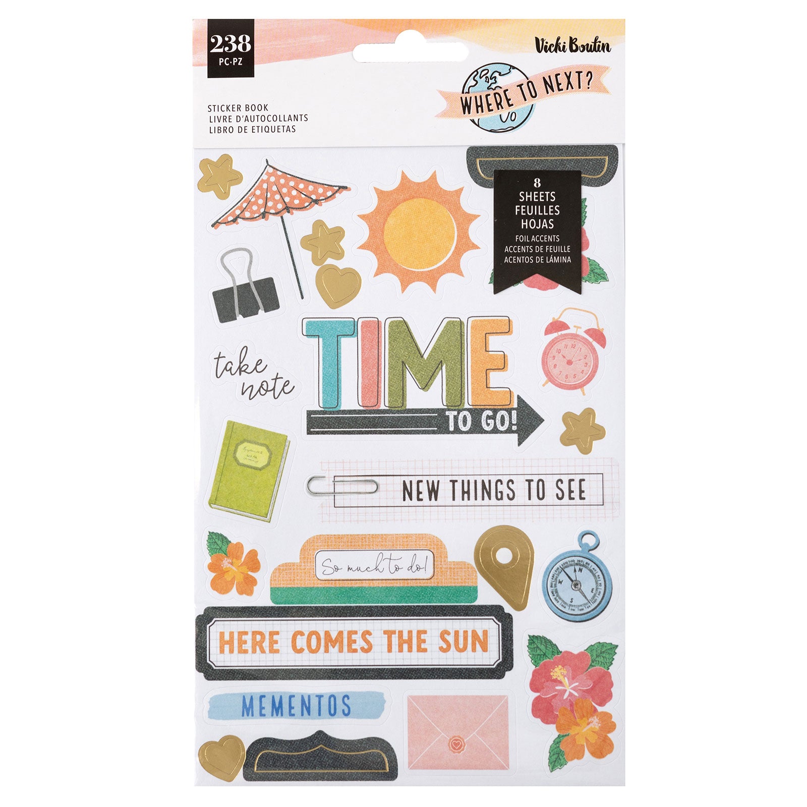 American Crafts Vicki Boutin Where to Next Sticker Book - 238 Piece