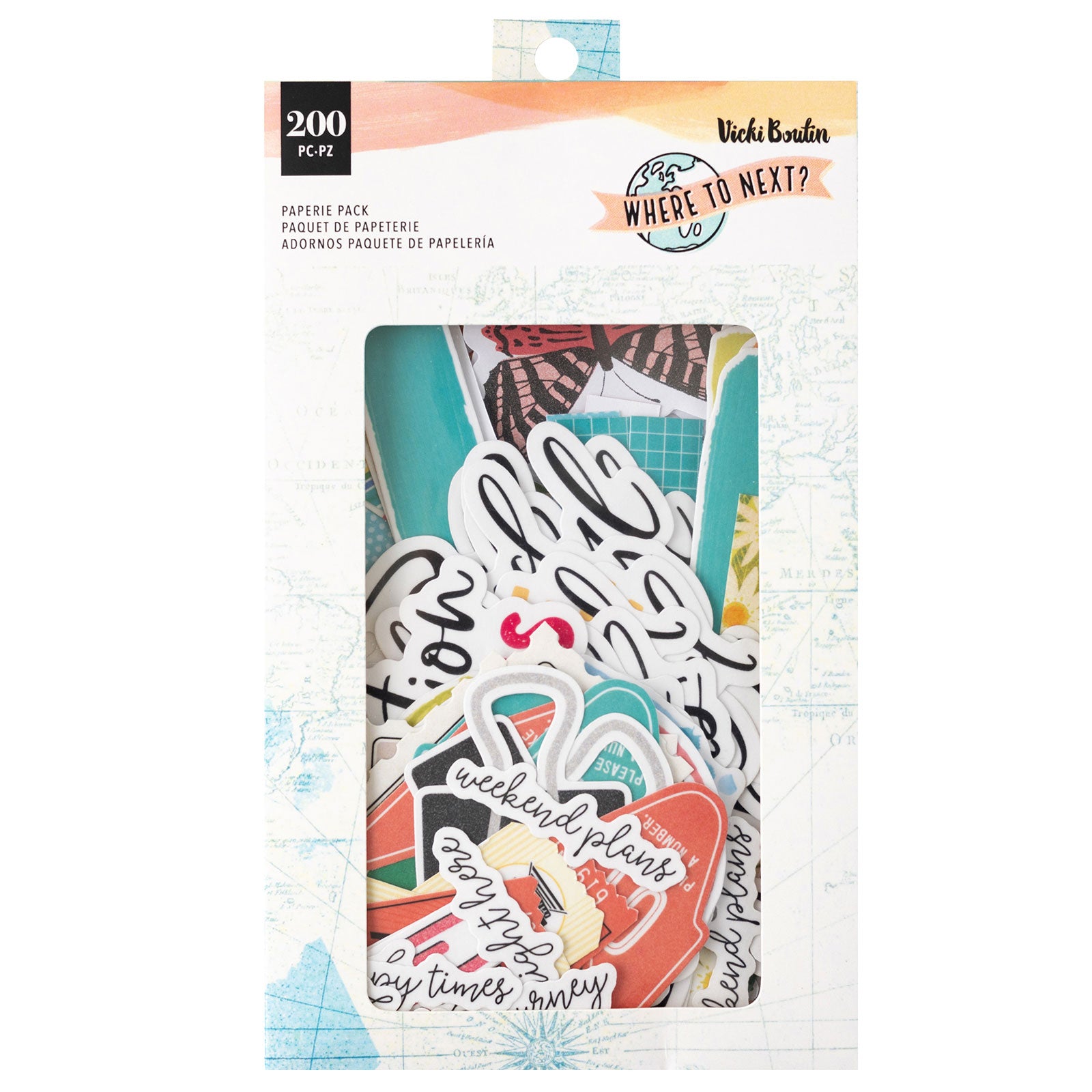 Vicki Boutin Where To Next Paperie Pack 200/Pkg-Ephemera, Journaling Spots & Washi