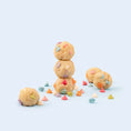 Load image into Gallery viewer, Made AC Sweetshop 10 oz Pastel Rainbow Edible Cookie Dough on blue background
