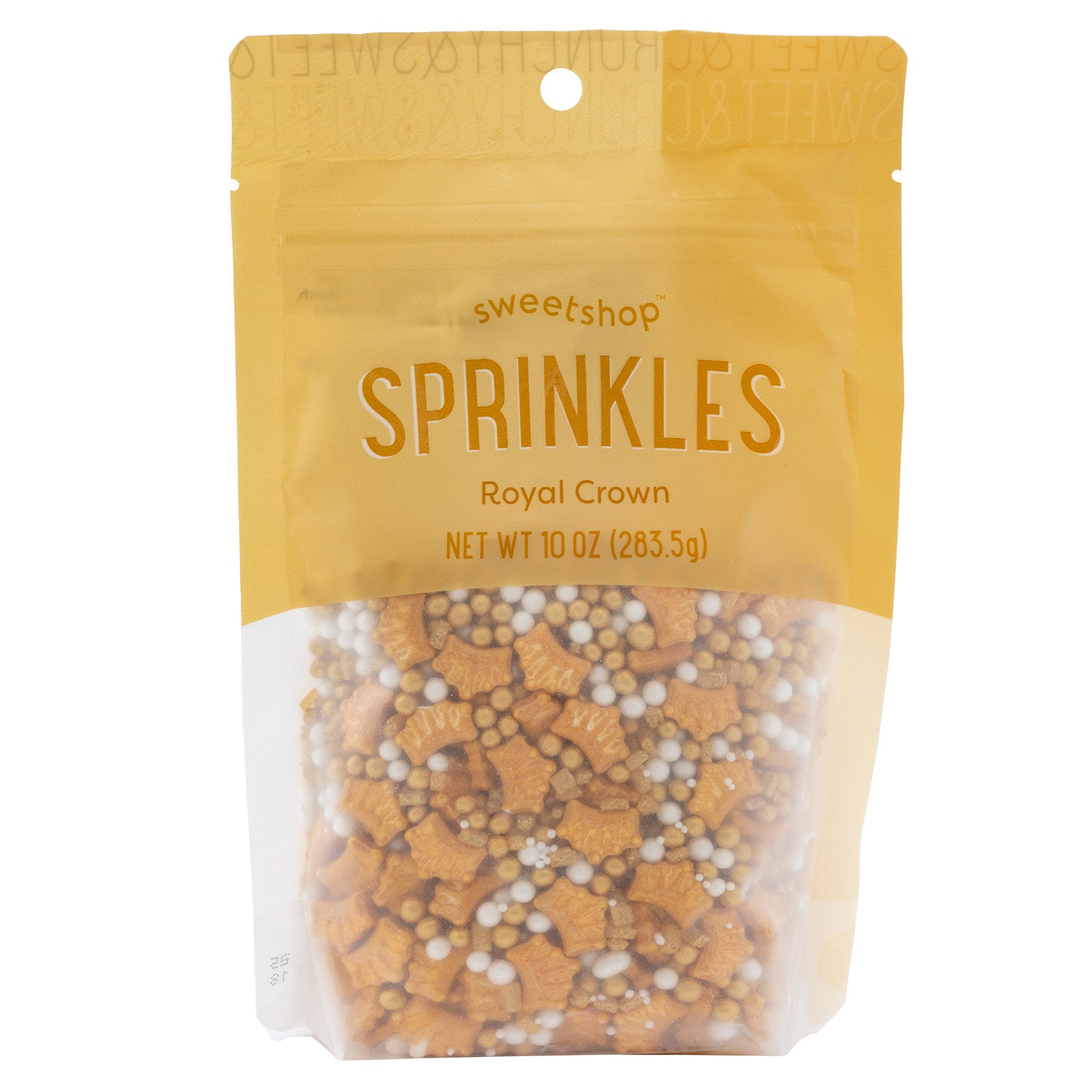 Front of packaging for Sweetshop 10 oz Royal Crown Sprinkles Mix