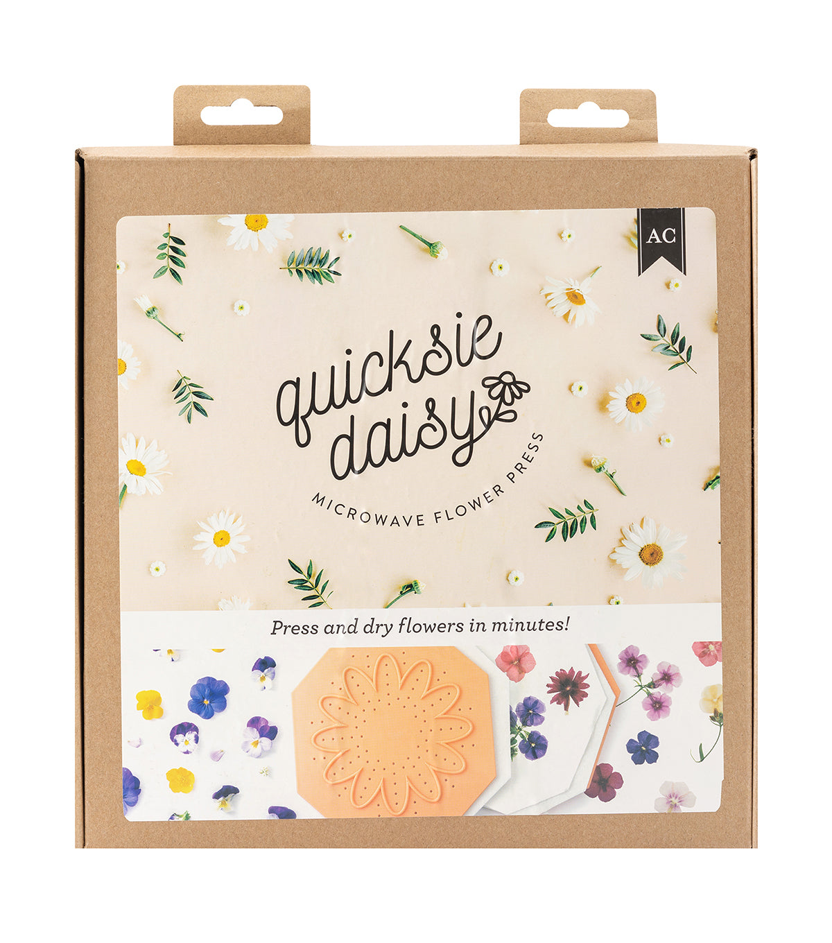 Front of packaging for American Crafts Quicksie Daisy Flower Press