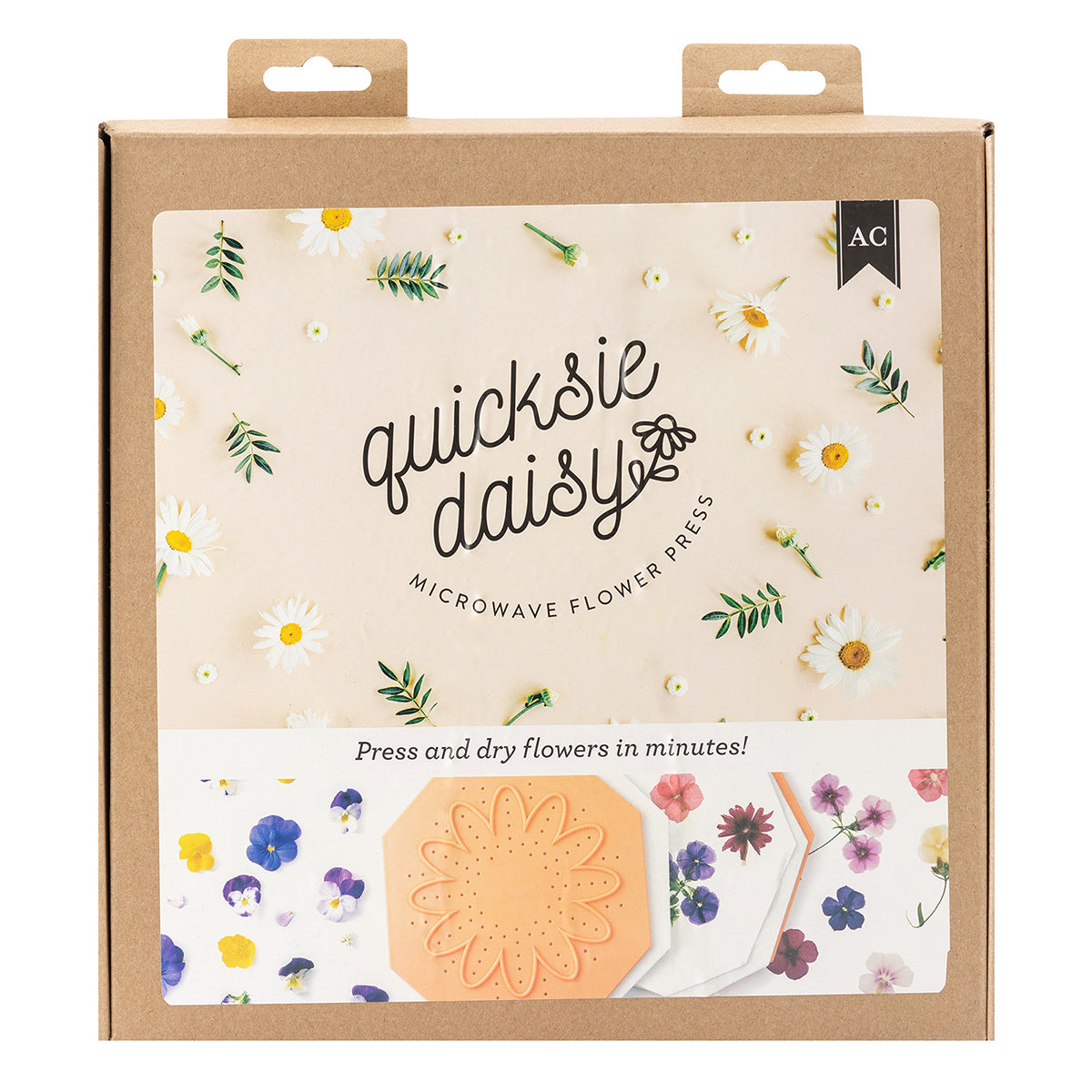 Front of packaging for American Crafts Quicksie Daisy Flower Press