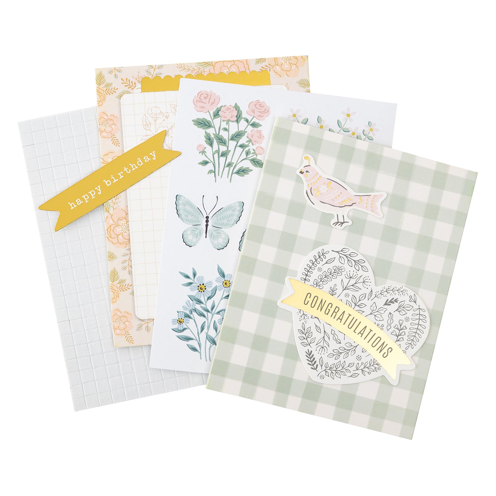 Gingham Garden Paperie Pack 200/Pkg-Paper Pieces & Washi Stickers
