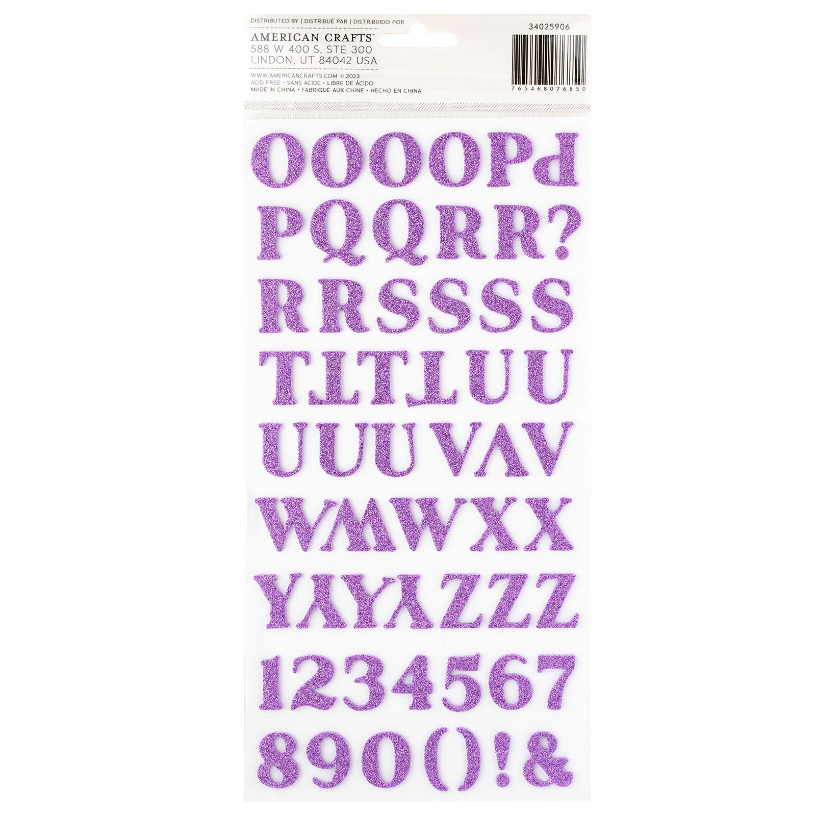 American Crafts Dreamer Thickers Alphabet Glitter Stickers - 119 Piece