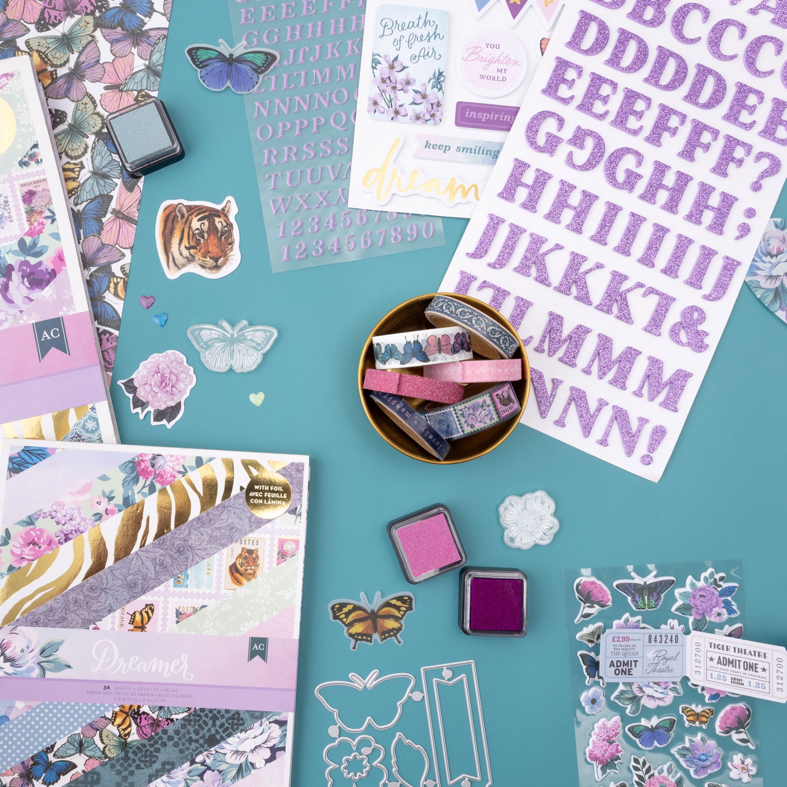 American Crafts Dreamer Thickers Alphabet Glitter Stickers - 119 Piece