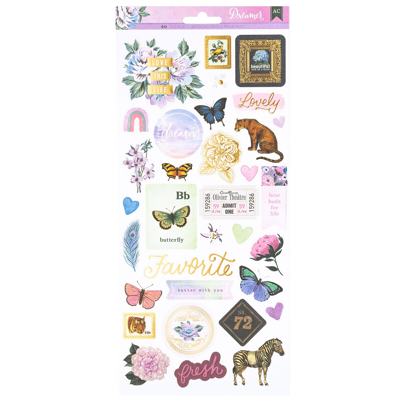 American Crafts Dreamer Icon Stickers - 60 Piece