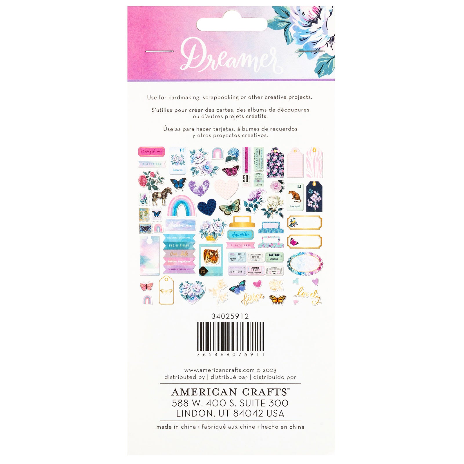 American Crafts Dreamer Ephemera Icon Die Cut Shapes - 60 Piece