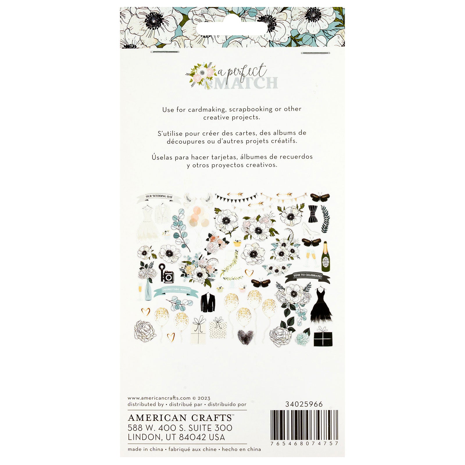 American Crafts A Perfect Match Ephemera Icon Set - 61 Piece