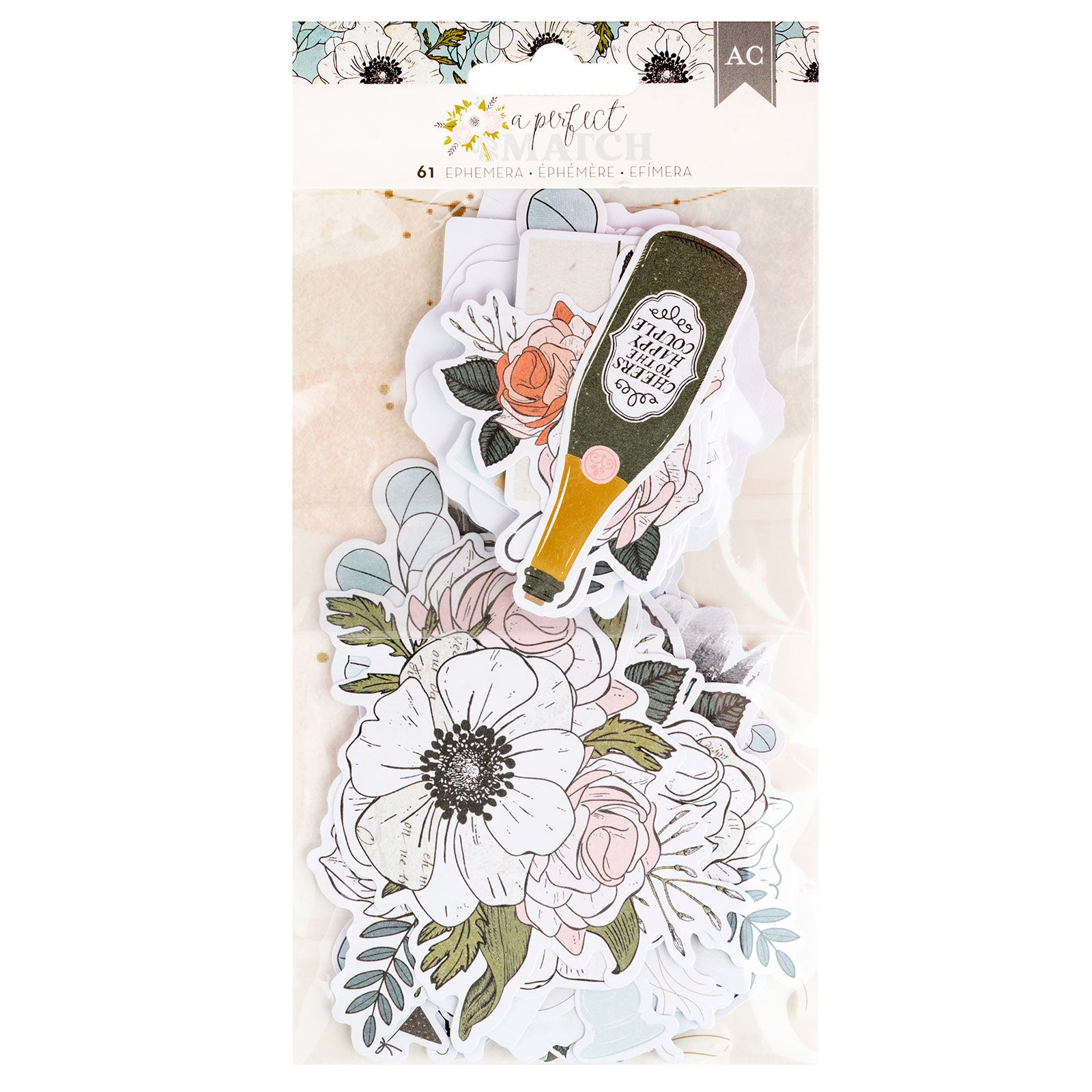 American Crafts A Perfect Match Ephemera Icon Set - 61 Piece