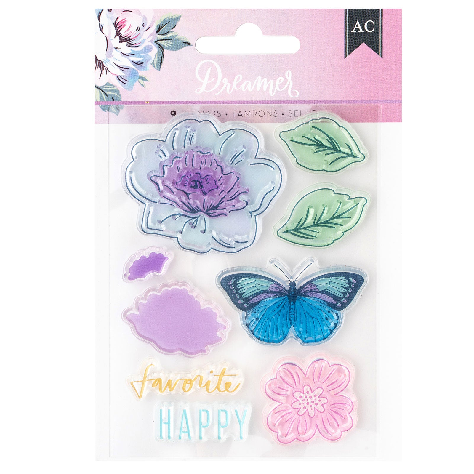 American Crafts Dreamer Acrylic Stamps - 9 Piece