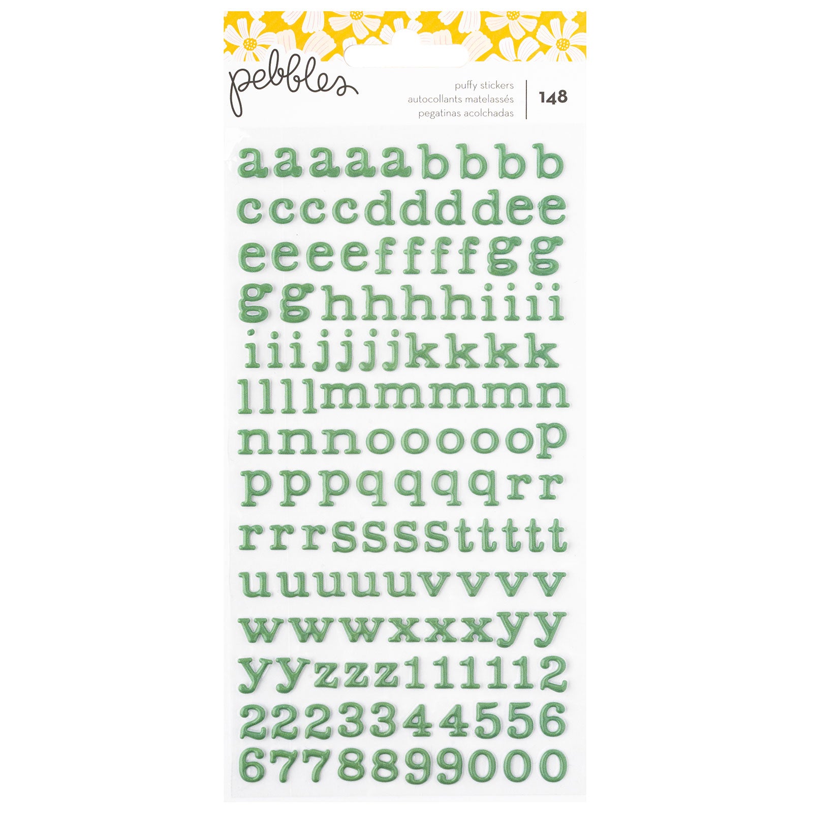 American Crafts Pebbles Sunny Bloom Alphabet Puffy Stickers - 148 Piece