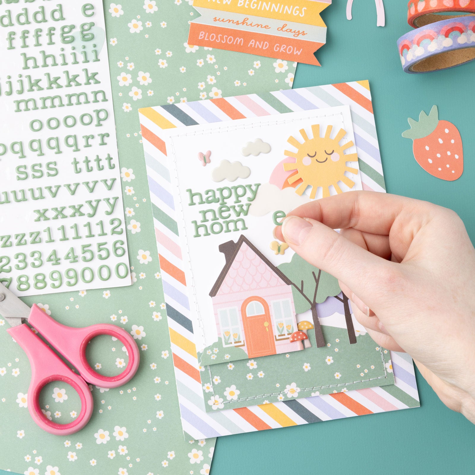 American Crafts Pebbles Sunny Bloom Alphabet Puffy Stickers - 148 Piece